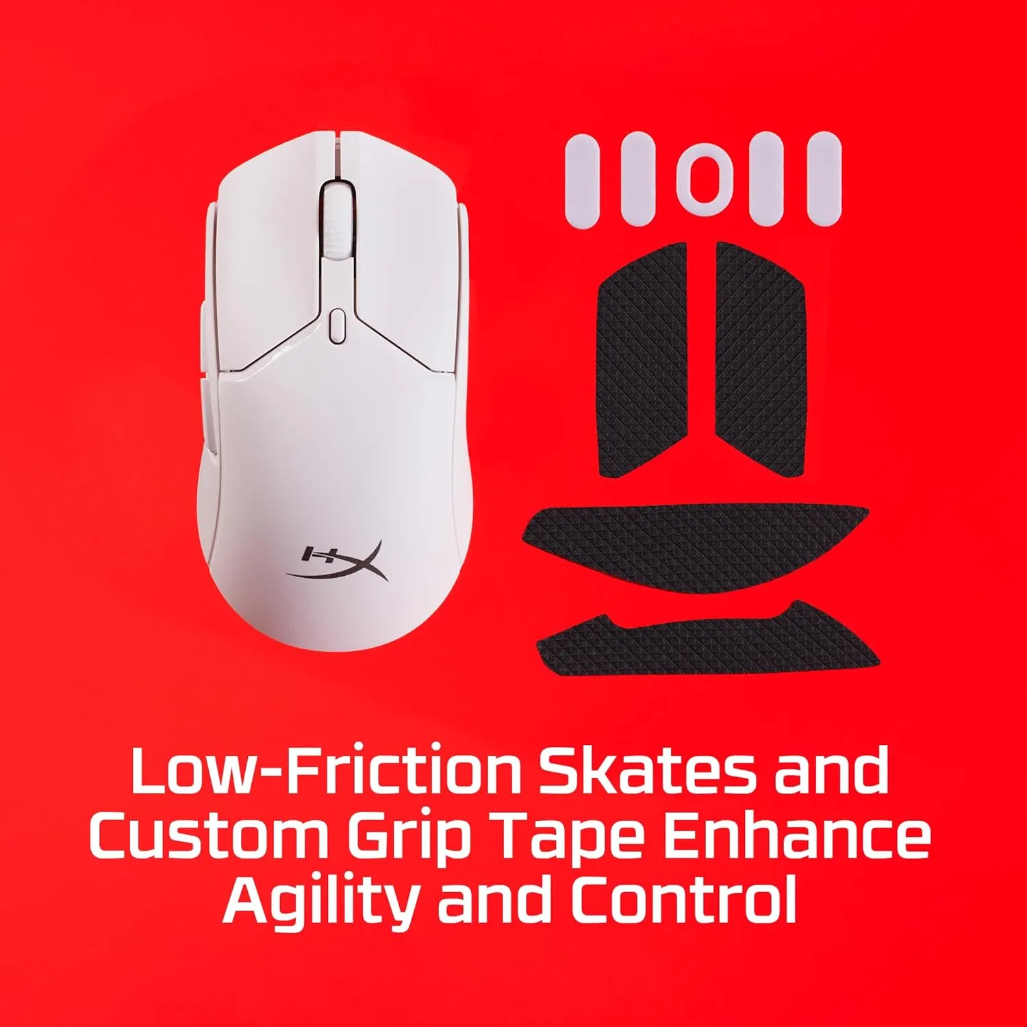 HyperX Pulsefire Haste 2 Mini  Wireless Gaming Mouse for PC Compact Lightweight Bluetooth 2.4GHz White