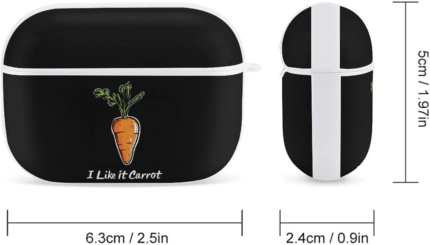 I Like It Carrot Earbud Case Bluetooth Headphone Case Full Protective Case with Keychain Compatible with Airpods Pro White-Style