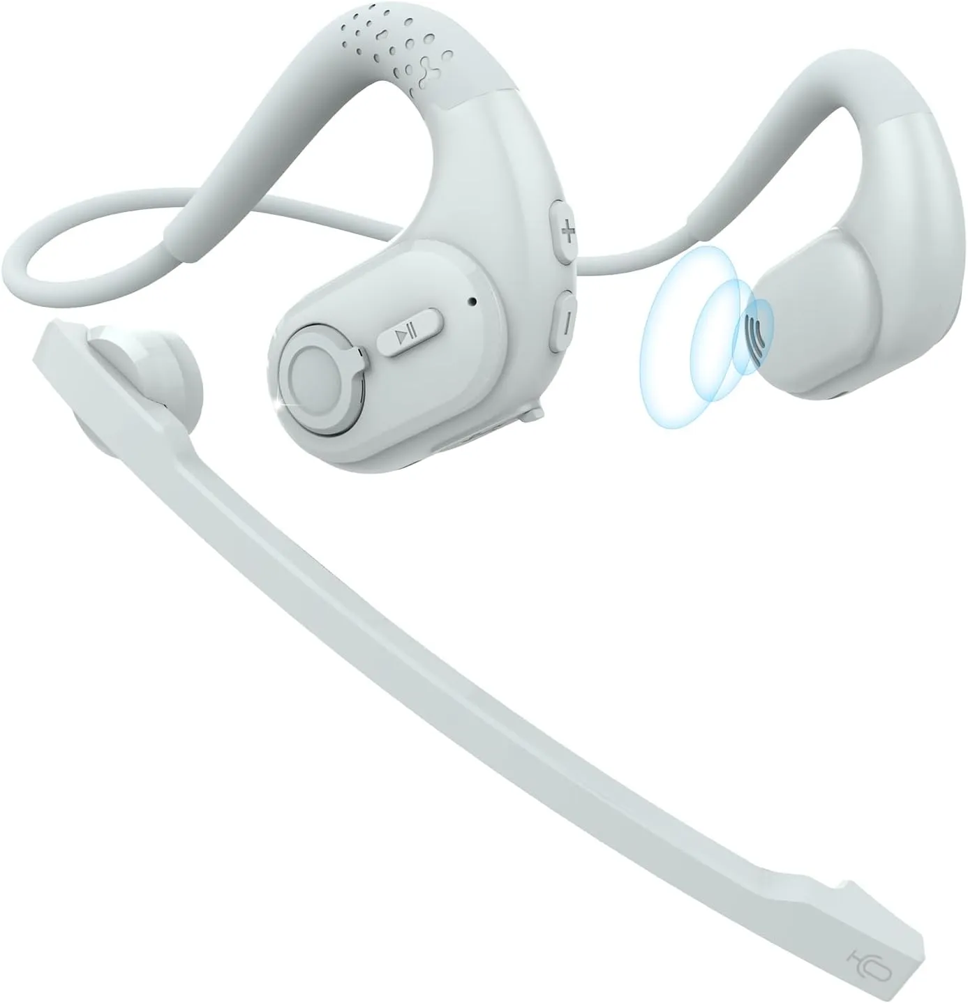 iDIGMALL Bluetooth 5.3 Headset Wireless Eabuds w/Noise Canceling Removable Boom Microphone for Phone PC Laptop, Open Ear Headphone for Office Meeting Home Work Running, Ultra-Light & Comfort, 12H