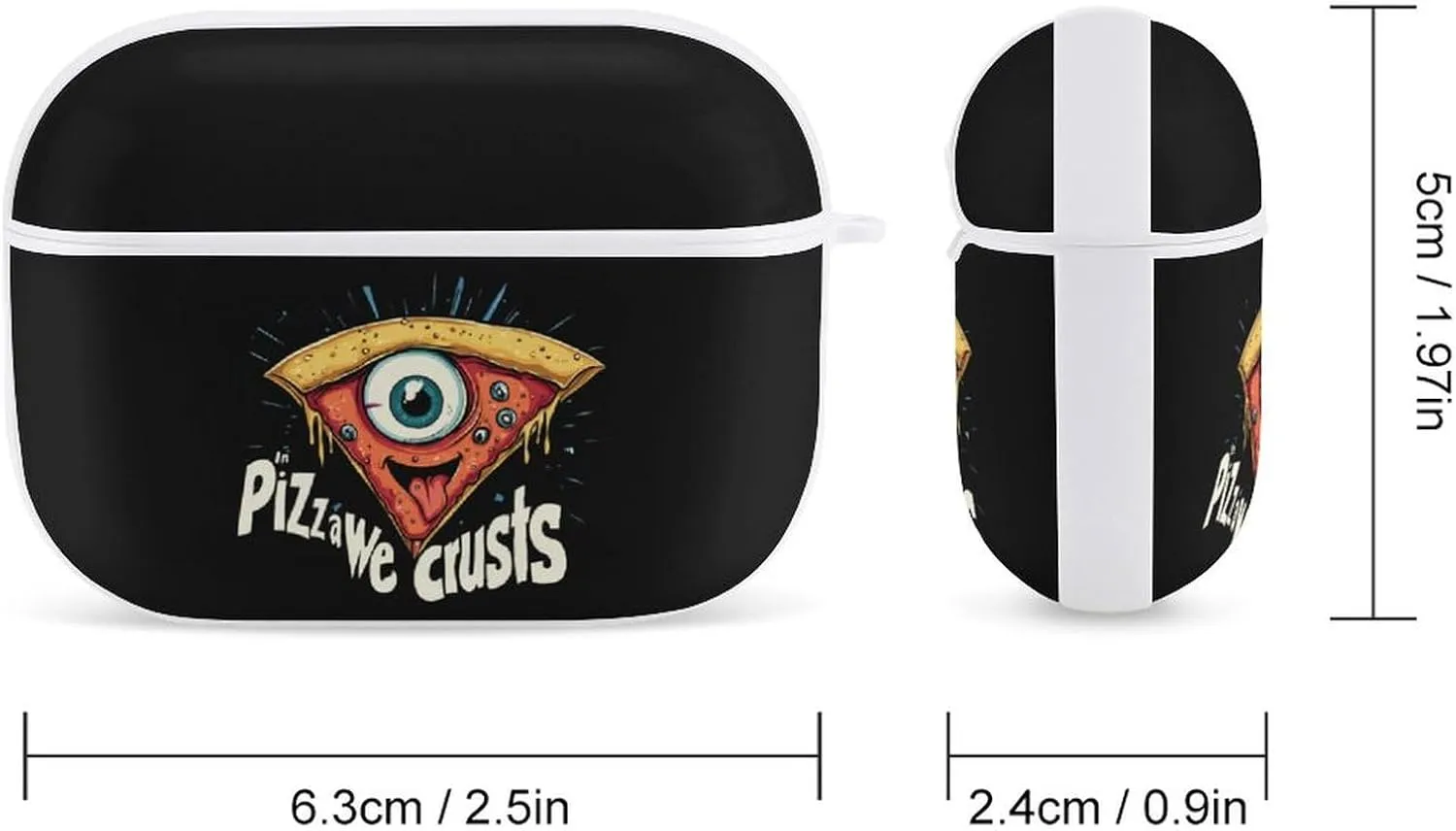 in Pizza We Crust Earbud Case Bluetooth Headphone Case Full Protective Case with Keychain Compatible with Airpods Pro White-Style