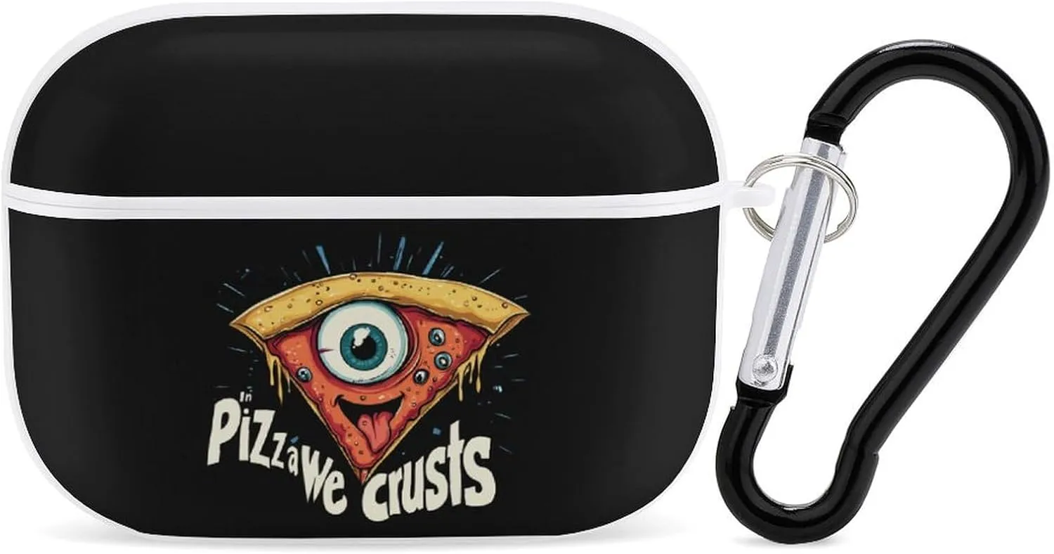 in Pizza We Crust Earbud Case Bluetooth Headphone Case Full Protective Case with Keychain Compatible with Airpods Pro White-Style
