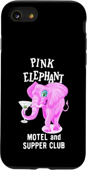 iPhone SE (2020) / 7 / 8 Pink Colored Elephant With Martini Glass Case