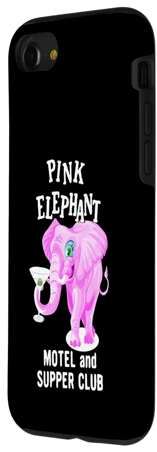 iPhone SE (2020) / 7 / 8 Pink Colored Elephant With Martini Glass Case