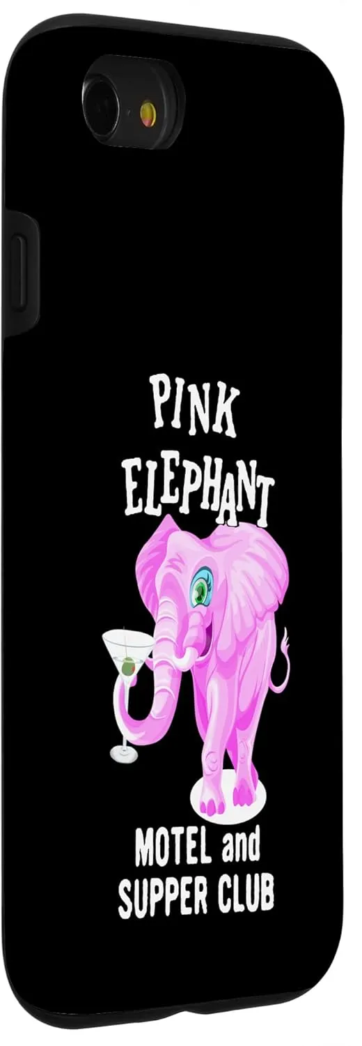 iPhone SE (2020) / 7 / 8 Pink Colored Elephant With Martini Glass Case