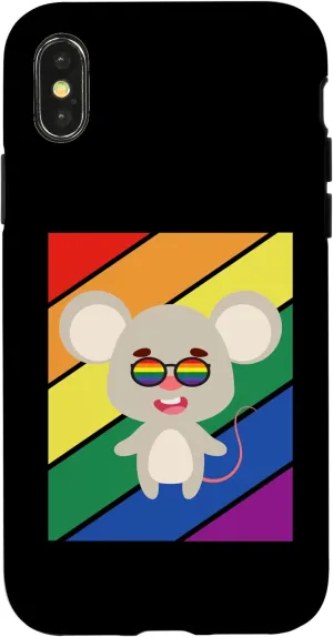 iPhone X/XS LGBTQ Flag Gay Pride Month Rainbow Mice LGBT Glasses Case