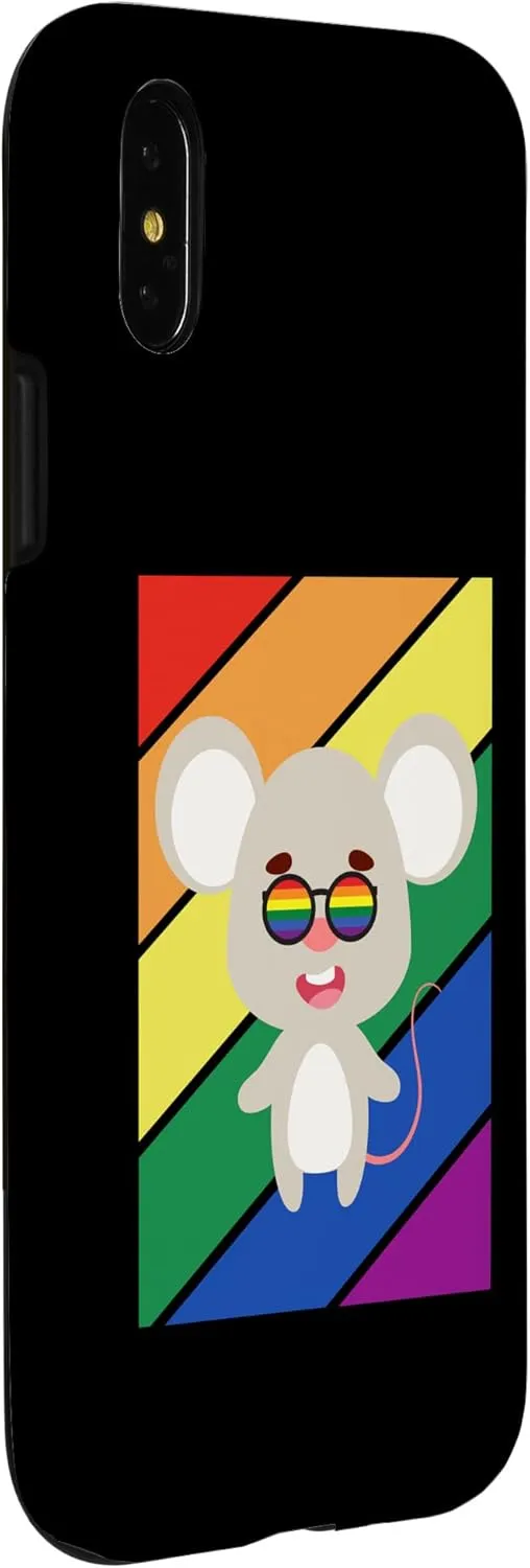 iPhone X/XS LGBTQ Flag Gay Pride Month Rainbow Mice LGBT Glasses Case