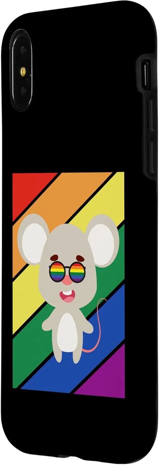 iPhone X/XS LGBTQ Flag Gay Pride Month Rainbow Mice LGBT Glasses Case