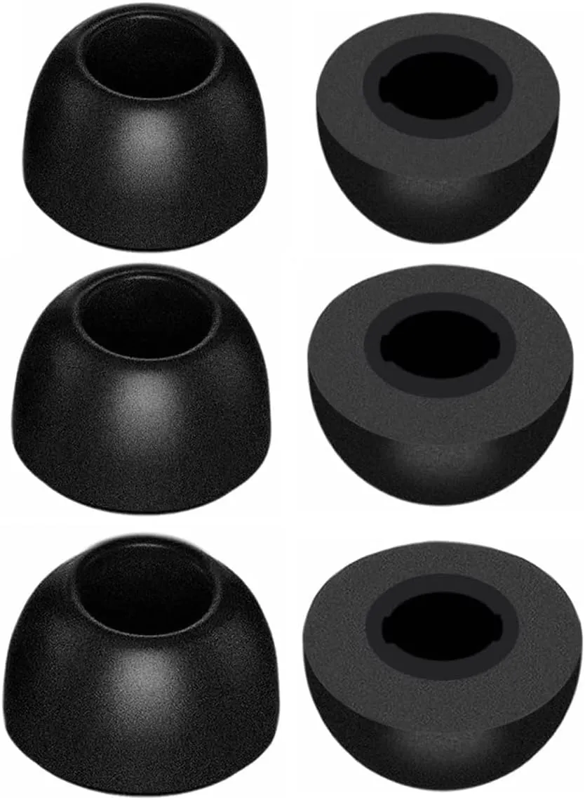 JNSA Replacement Memory Foam Ear Tips Noise Canceling Foam Eartips Ear Plug Ear Tip Gels Compatible with Soundcore Sport X10 /Liberty 3 Pro/Life P3i, [Fit in Case],3 Pairs,for Sound core,Black