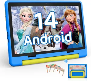 Kids Tablet, Tablets for Kids with 10 inch Android 14 Tablet Octa-Core, 8GB RAM   64GB ROM/1 TB Expansion, Children Tablets with Parent Control with Protective Case - Blue