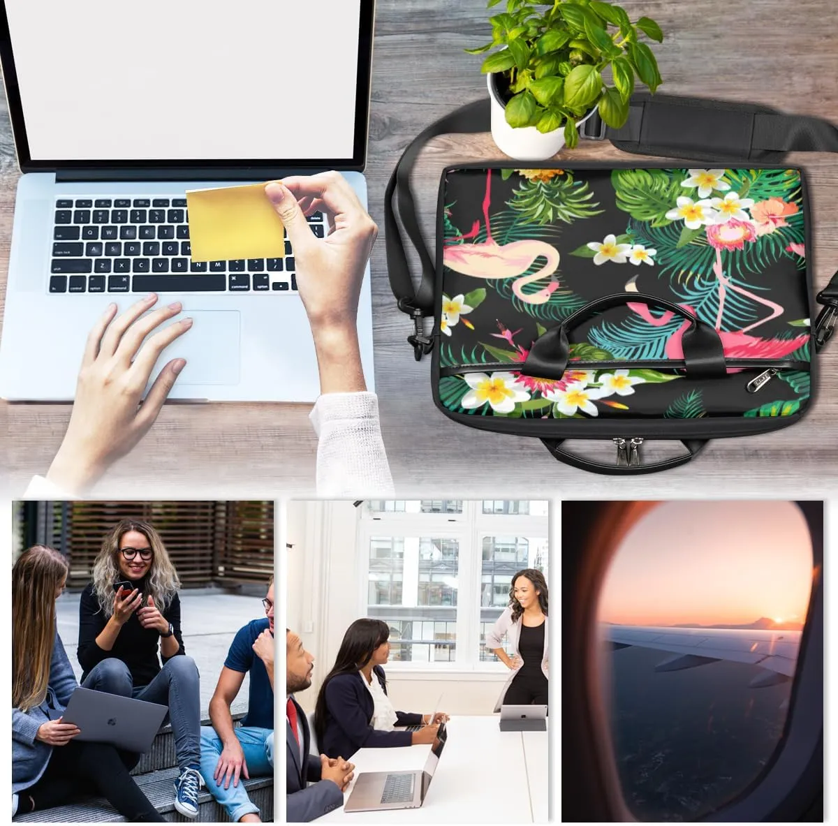 Laptop Bag Case Shoulder Messenger Carrying Bag 13 14 15 Inch Waterproof Computer Sleeve Cover