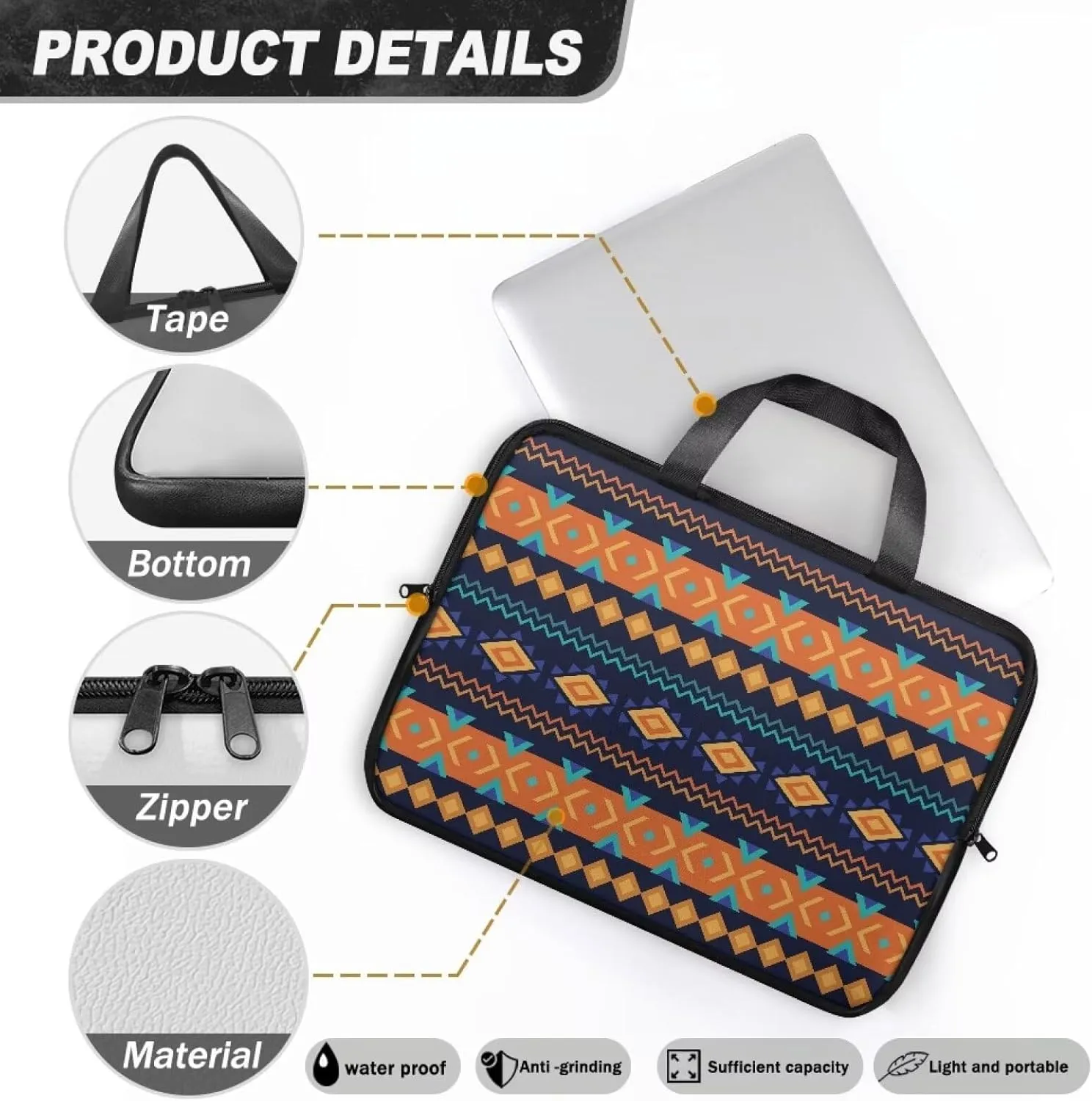 Laptop Carrying Case Portable Computer Bag Shockproof Protective Laptop Briefcase Laptop Sleeves with Top Handle