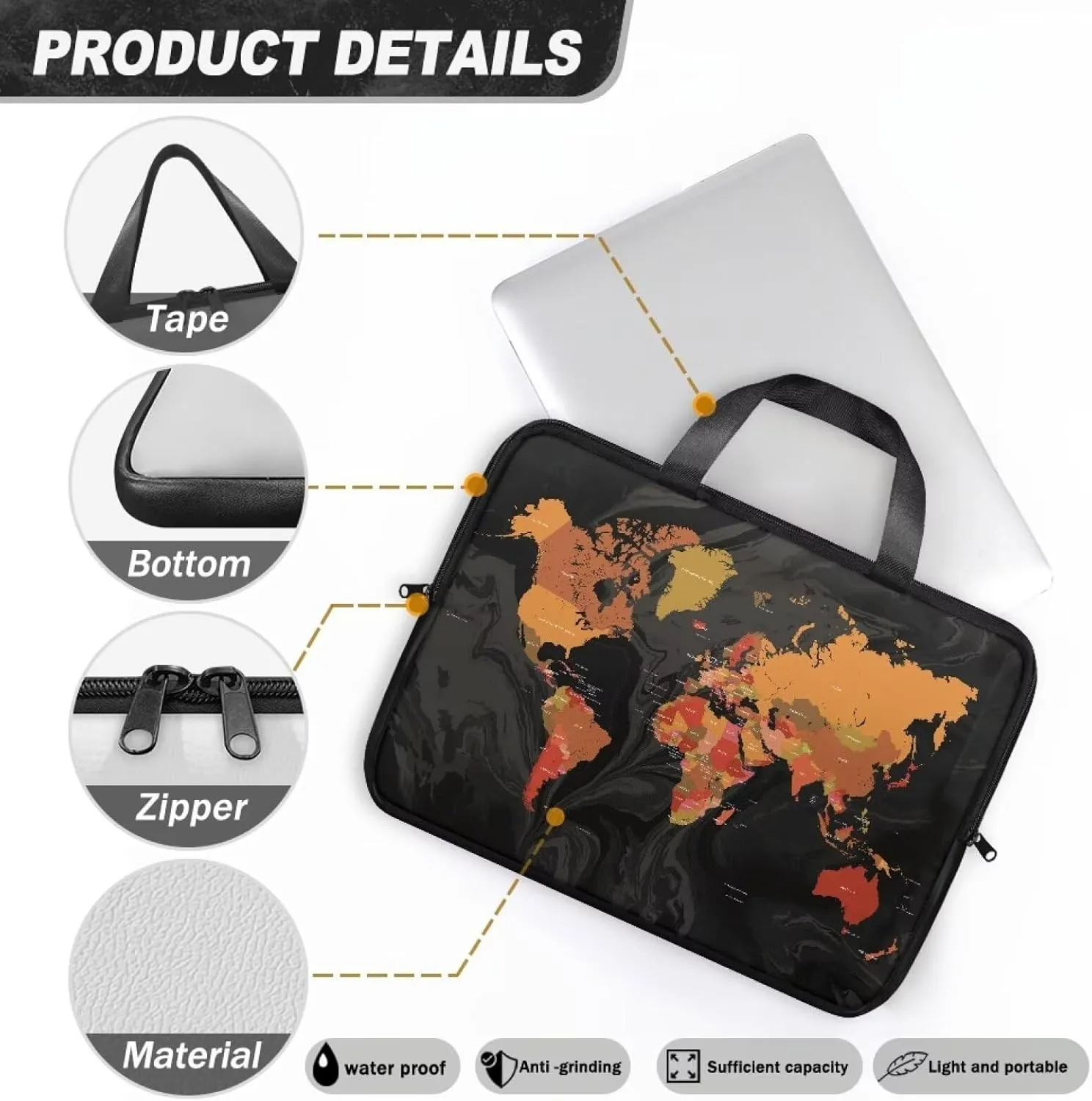 Laptop Carrying Case Portable Computer Bag Shockproof Protective Laptop Briefcase Laptop Sleeves with Top Handle