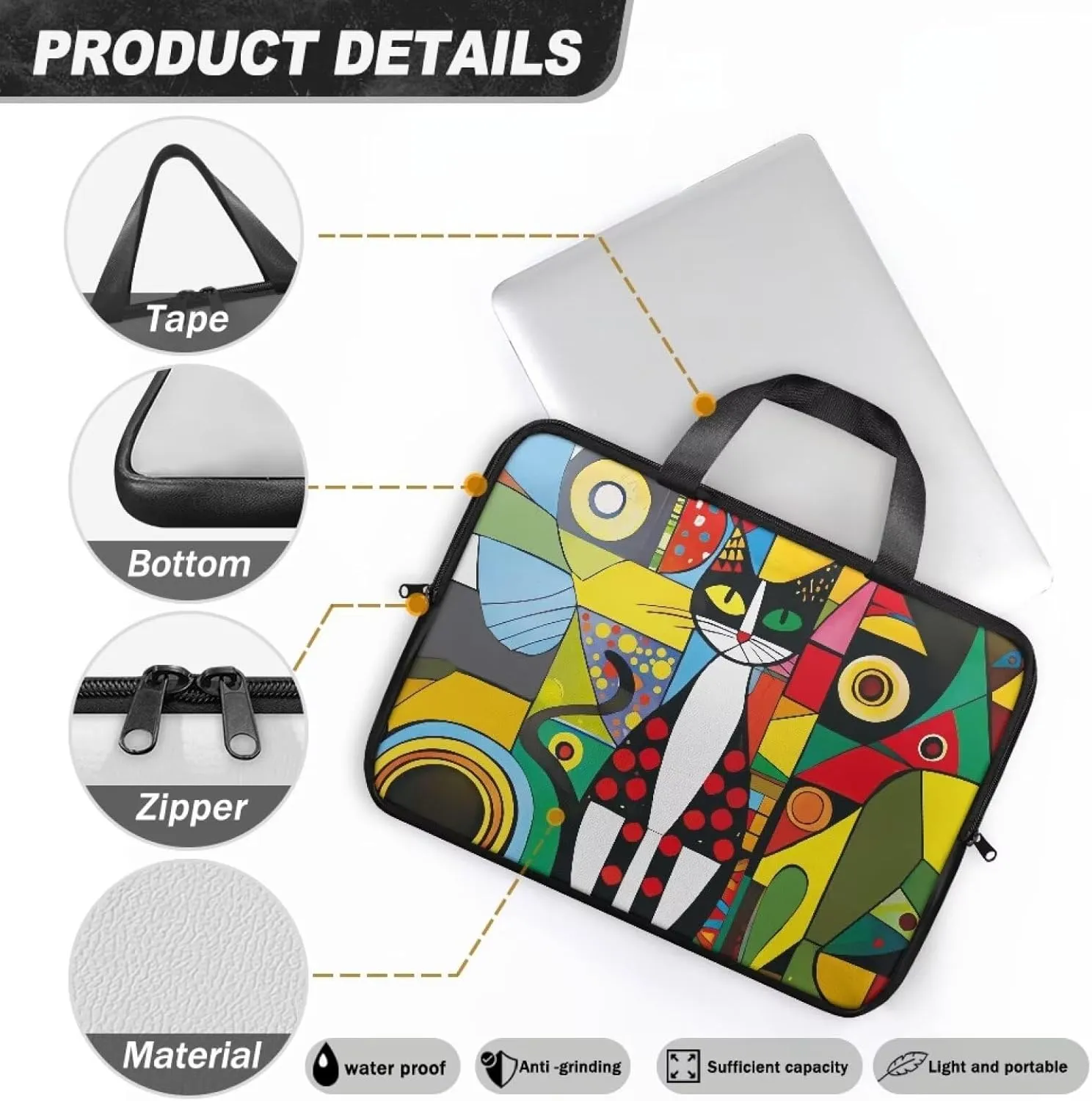 Laptop Carrying Case Portable Computer Bag Shockproof Protective Laptop Briefcase Laptop Sleeves with Top Handle