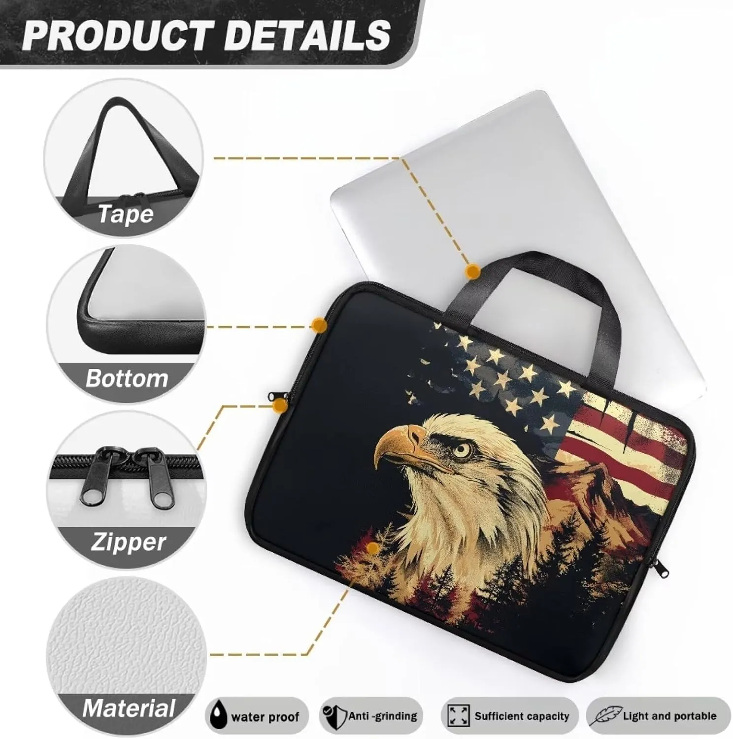 Laptop Carrying Case Portable Computer Bag Shockproof Protective Laptop Briefcase Laptop Sleeves with Top Handle
