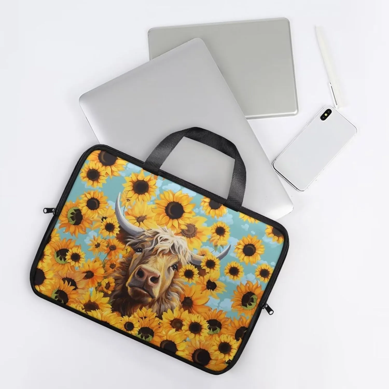 Laptop Sleeve Case Travel Laptop Bag with Handle Shockproof Carrying Briefcase Fashion Print Tablet Bag