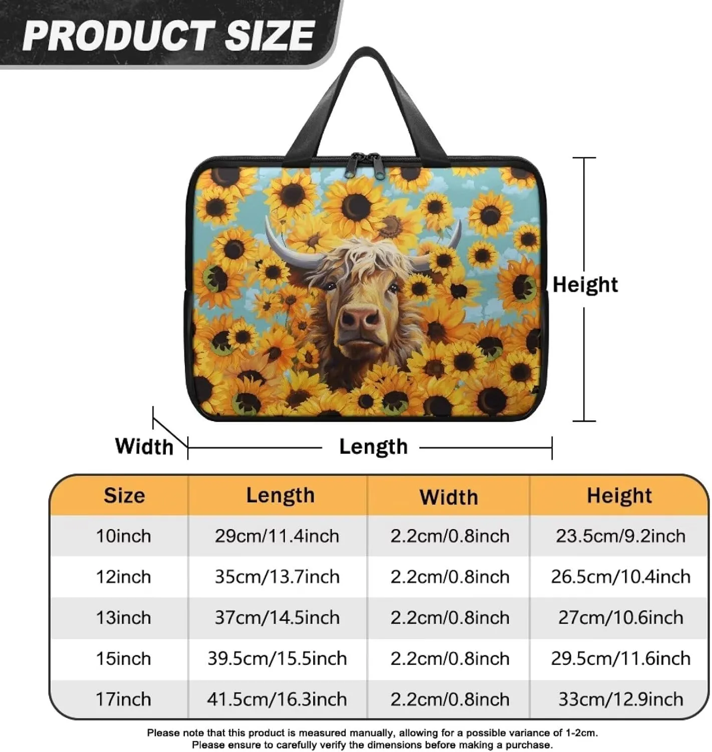 Laptop Sleeve Case Travel Laptop Bag with Handle Shockproof Carrying Briefcase Fashion Print Tablet Bag