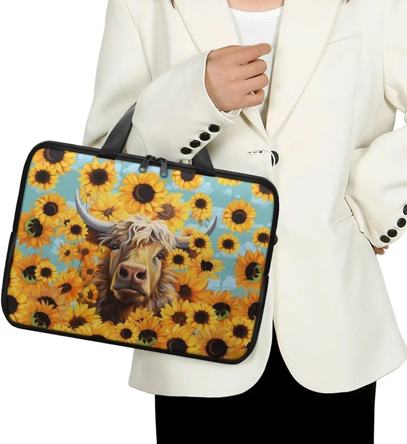 Laptop Sleeve Case Travel Laptop Bag with Handle Shockproof Carrying Briefcase Fashion Print Tablet Bag