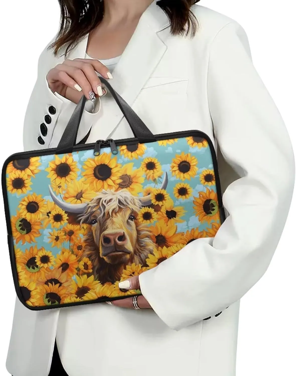 Laptop Sleeve Case Travel Laptop Bag with Handle Shockproof Carrying Briefcase Fashion Print Tablet Bag