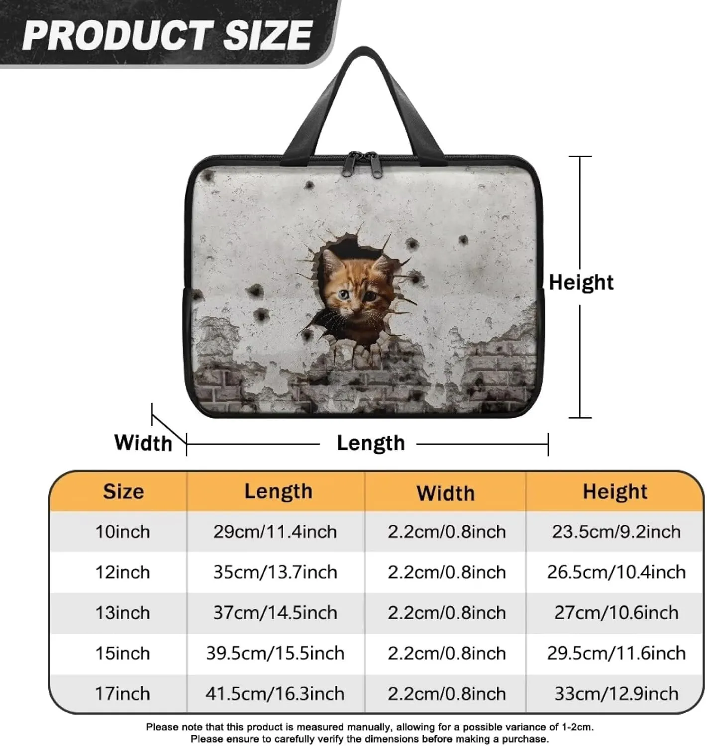 Laptop Sleeve Case Travel Laptop Bag with Handle Shockproof Carrying Briefcase Fashion Print Tablet Bag