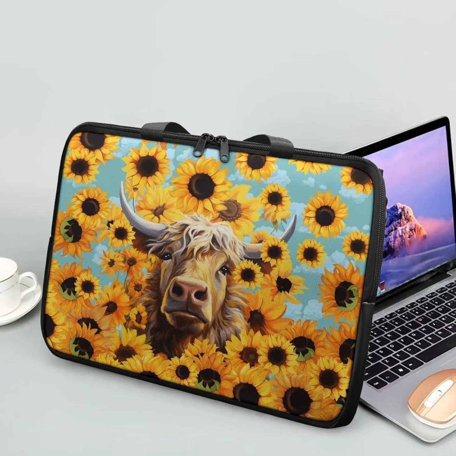 Laptop Sleeve Case Travel Laptop Bag with Handle Shockproof Carrying Briefcase Fashion Print Tablet Bag