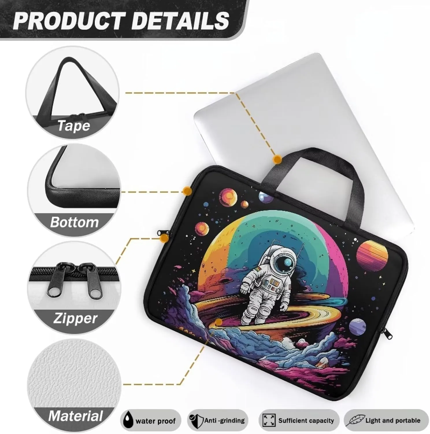 Laptop Sleeve Case Travel Laptop Bag with Handle Shockproof Carrying Briefcase Fashion Print Tablet Bag