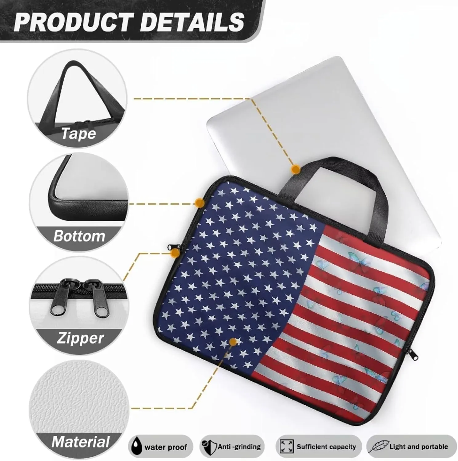 Laptop Sleeve Case Travel Laptop Bag with Handle Shockproof Carrying Briefcase Large Capacity Tablet Bag