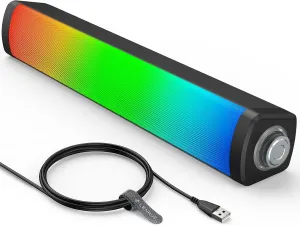 LENRUE Computer Speakers for Desktop Monitor, PC Speakers with Knob Control, Bluetooth Connect, USB Powered for Computer, PC, Laptop