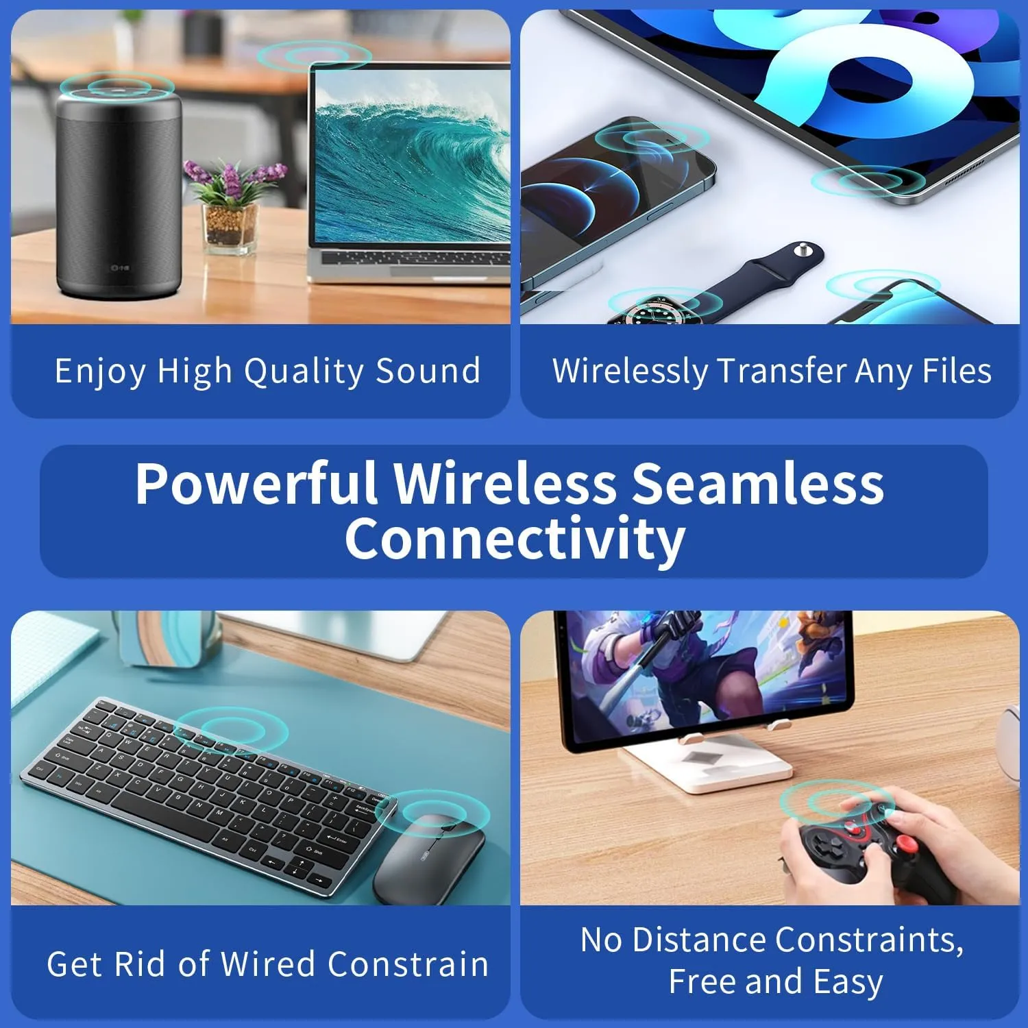 Long Range USB Bluetooth 5.3 Adapter for PC Desktop, 150M Wireless Transmitter Dongle for Windows 11/10/8.1 Laptop Computer Pair Bluetooth Headset Headphones Speaker Mouse Keyboard Printer Plug n Play