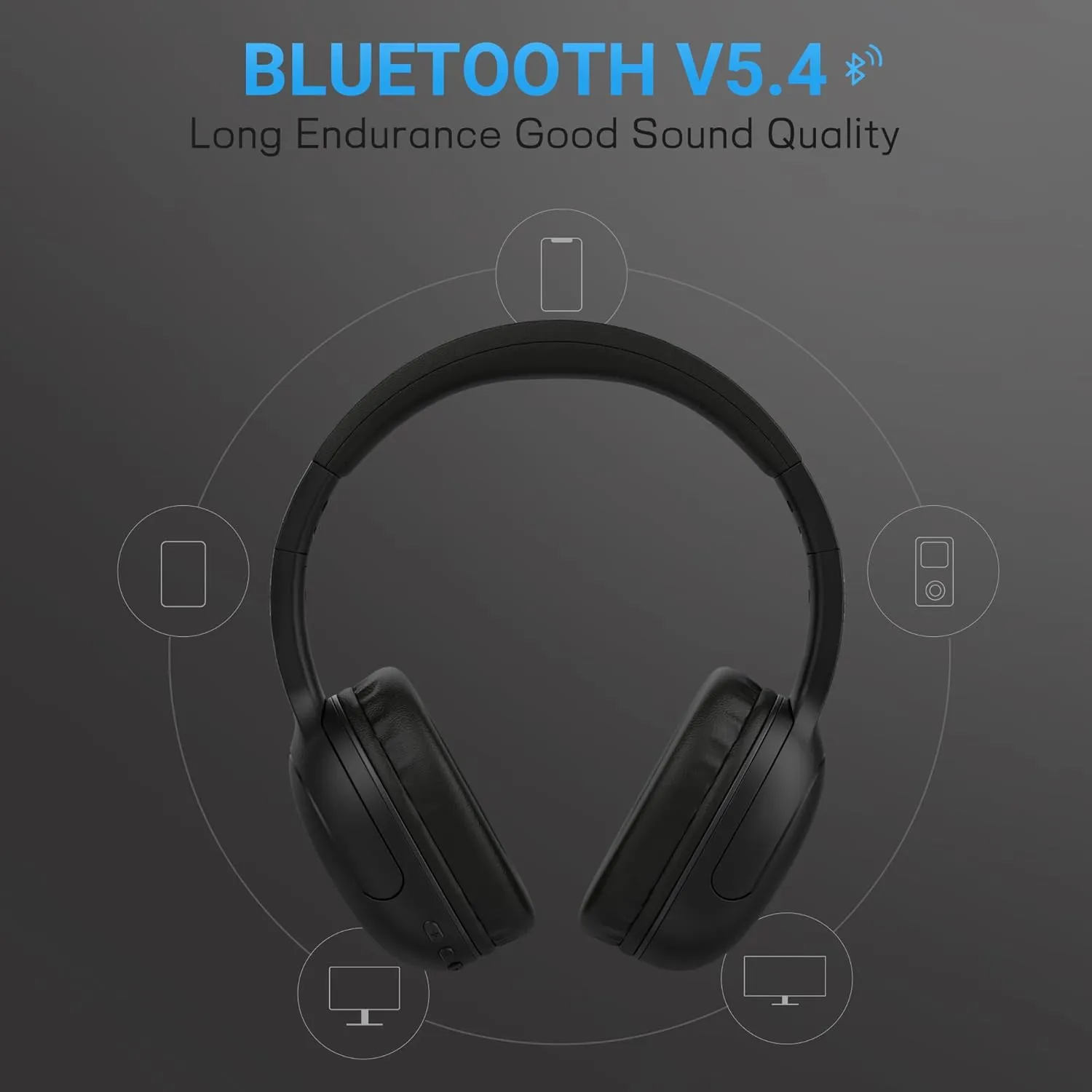 LORELEI B-E5 Kids Bluetooth Headphones, Wireless Headphones for Kids, Foldable 40H Playtime, Built-in mic, On Ear Headsets for Child/Teens/School/Tablet(Space Black)