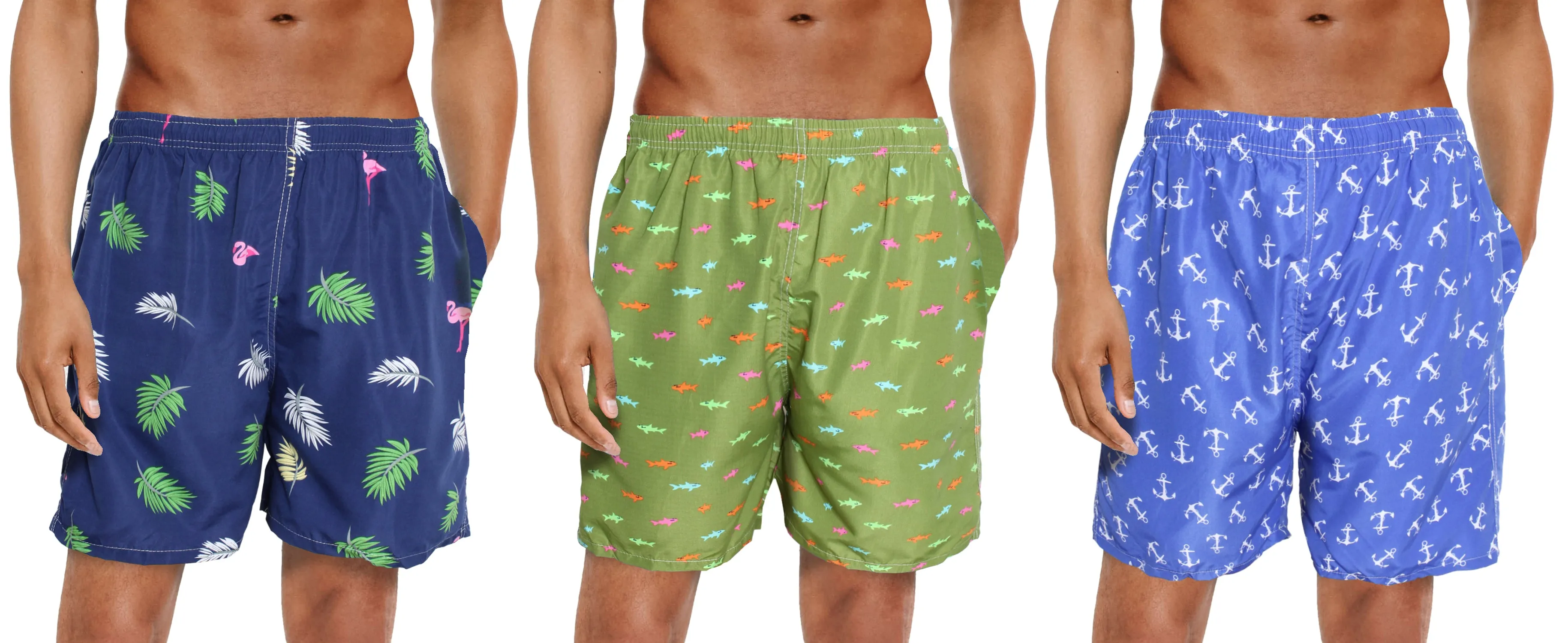 M-673B - Wholesale Men's Printed Swim Trunk