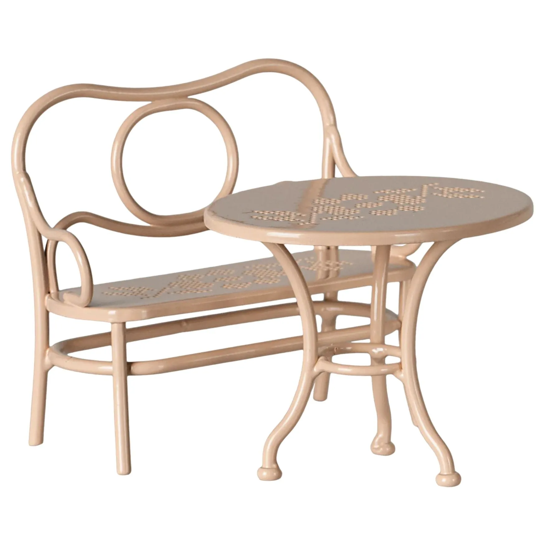 Maileg Caf set, Mouse, Big - Pale pink