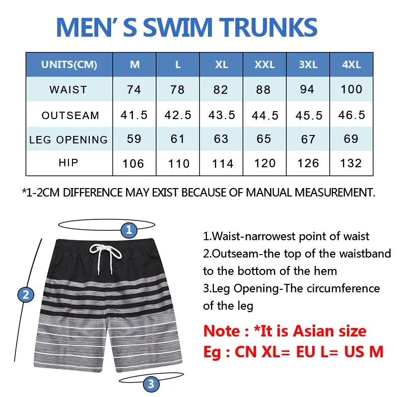 Men's American Flag Print Swimwear Trunks