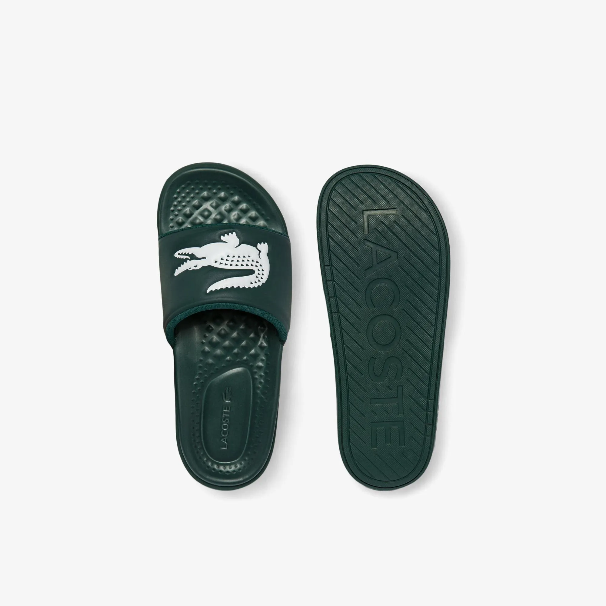 Men's Croco Dualiste Synthetic Slides - Green/White
