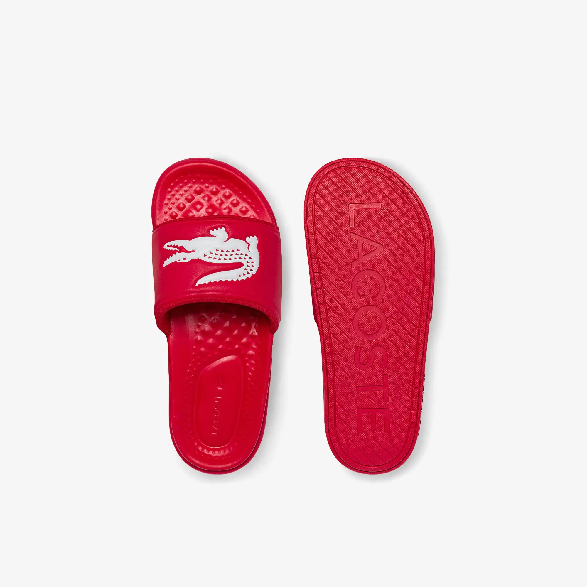 Men's Croco Dualiste Synthetic Slides - Red/White