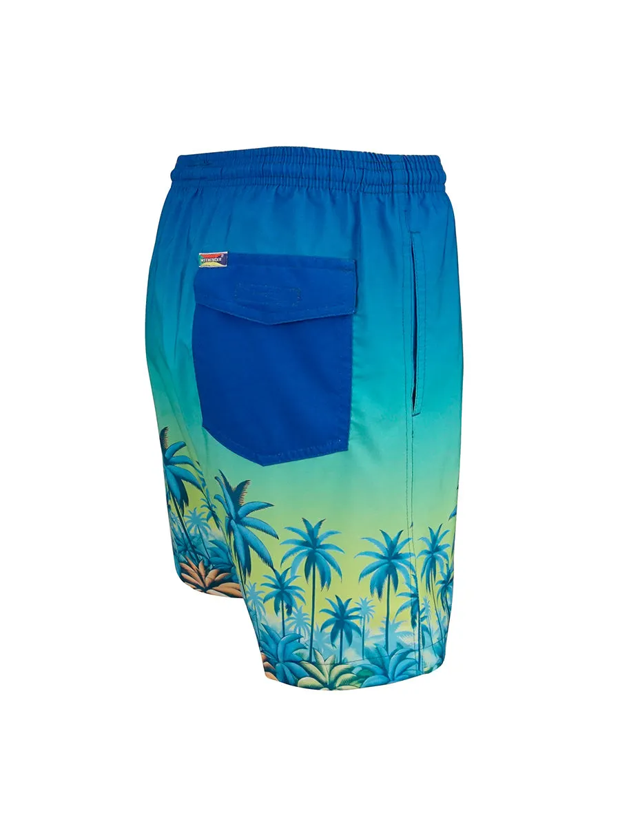 Men's Print Swim Trunk - Palm Layers