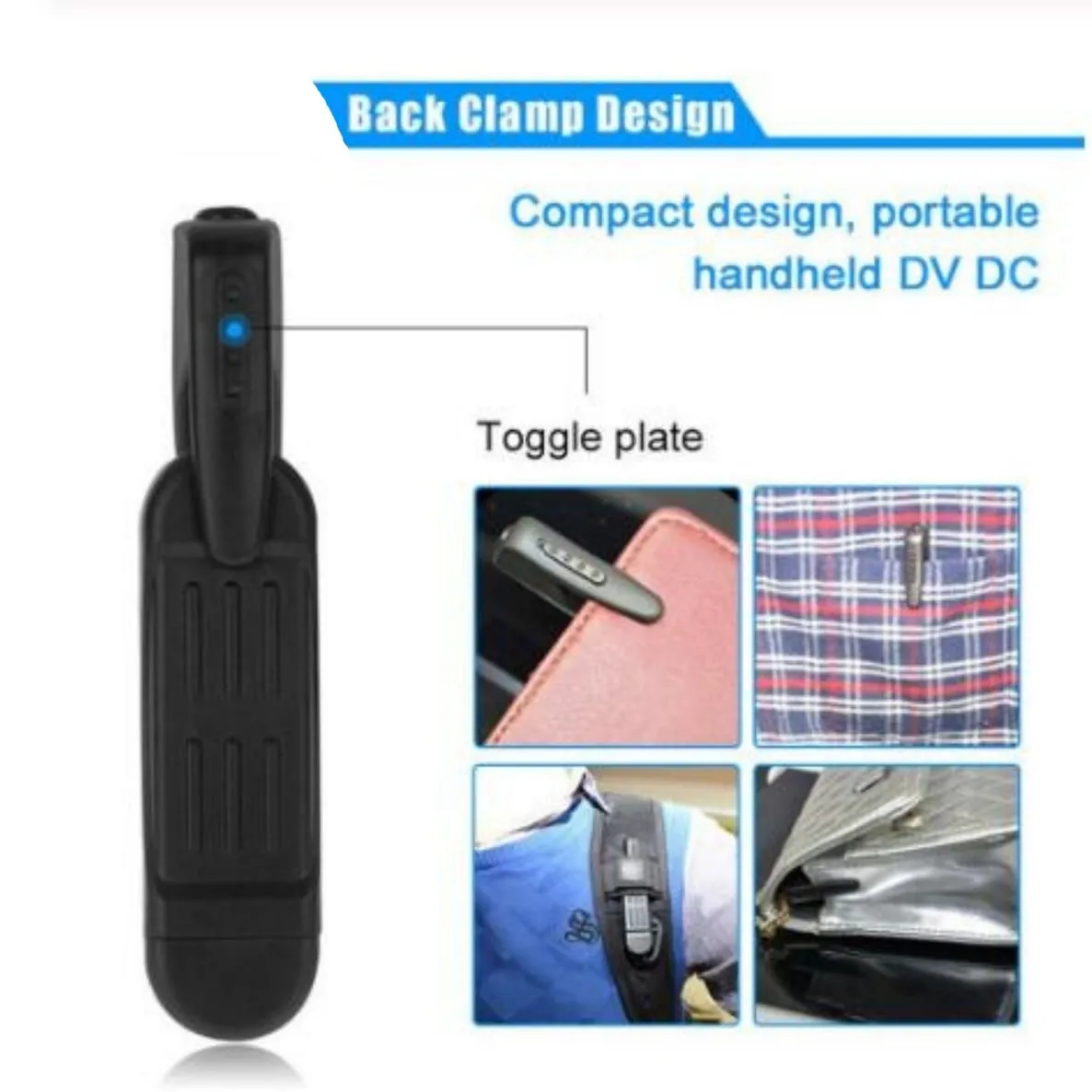 Mini Covert Wearable Security Camera Clip