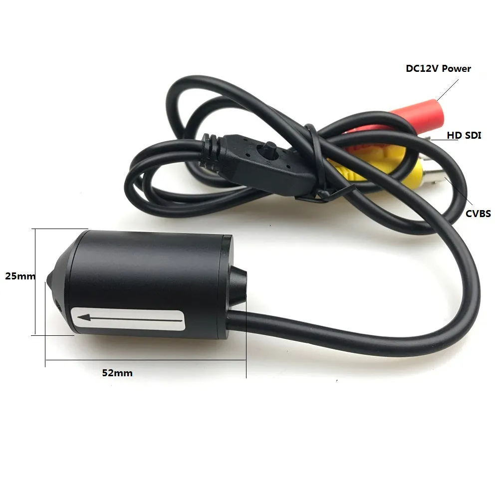 Mini SDI Camera Full 1080P 2.0MP Security Industrial  WDR Lens 3.7mm 80 degree pinhole CAM use in bank prison security industrial -black