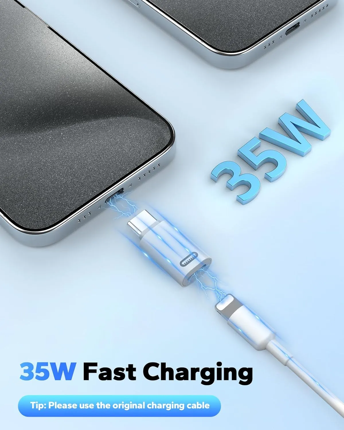 MoKo Lightning to USB-C Adapter 4-Pack, Lightning to USB-C for iPhone 15/16 Pro/Pro Max/Plus, Galaxy S24, iPad - Fast Charging, White PD