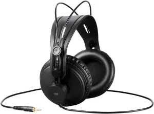 Monoprice - 116150 Modern Retro Over Ear Headphones with Ultra-Comfortable Ear Pads Perfect for Mobile Devices, HiFi, and Audio/Video Production Black