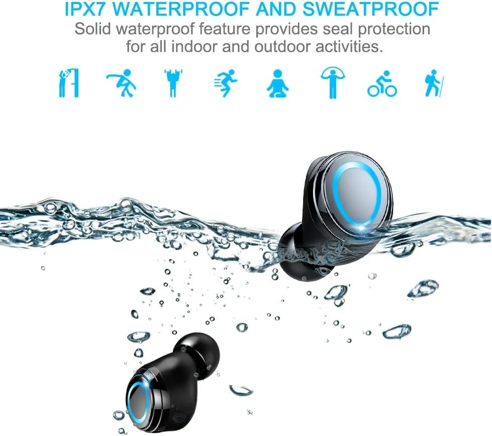 Motast Wireless Earbuds, Bluetooth 5.3 Earbuds 140H Playtime Headphones HD Stereo Noise Cancelling Earphones in Ear with Mic, USB-C Charging Case, IP7 Waterproof Headset for Sports