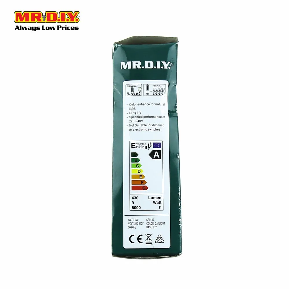 (MR.DIY) 3U Shape LED Bulb Daylight 9W (1pcs)