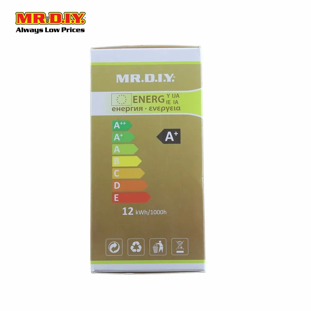 (MR.DIY) LED Brilliant Round shape Bulb Warm White 12W