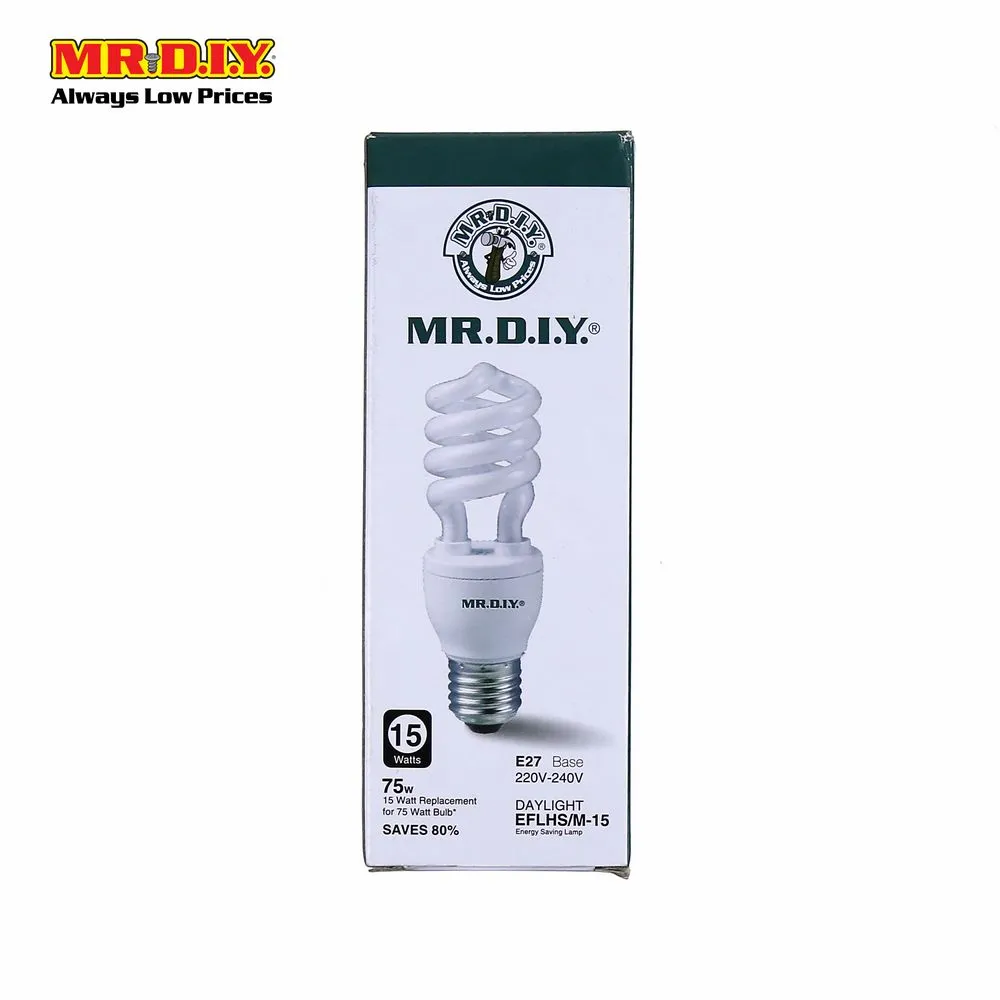 (MR.DIY) Spiral LED Bulb Daylight E27 (15W)