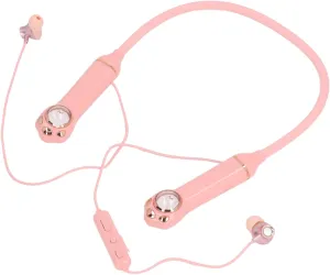 Neckband Bluetooth Headphones, Wireless Bluetooth 5.3 Stereo Neckband Earbuds with Microphone, IPX5 Water Proof, 40H Long Playtime, Cute Cat Design (Roseate)
