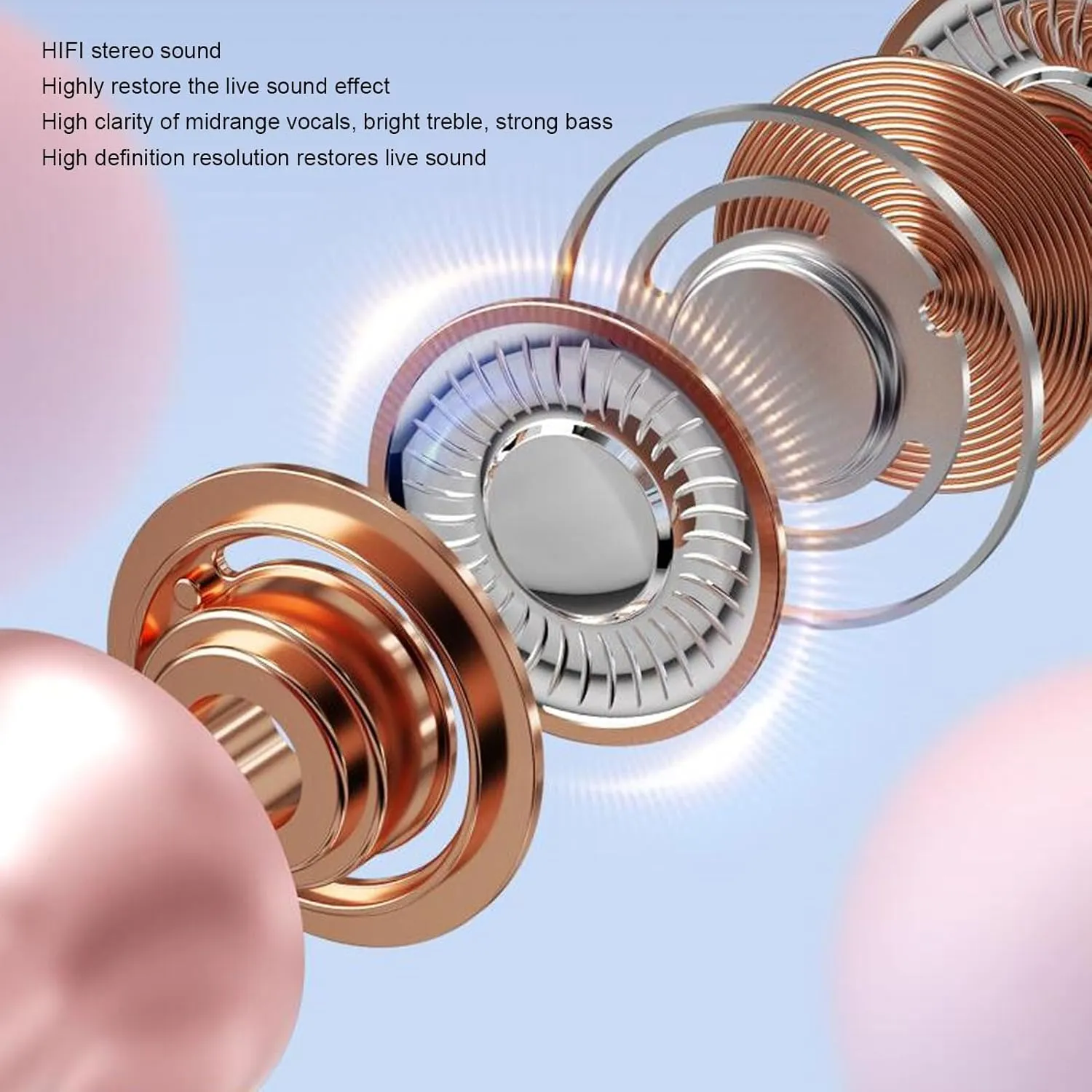 Neckband Bluetooth Headphones, Wireless Bluetooth 5.3 Stereo Neckband Earbuds with Microphone, IPX5 Water Proof, 40H Long Playtime, Cute Cat Design (Roseate)