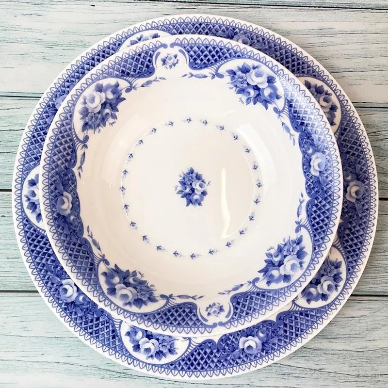 Netherfield Bone China Dinner Plate, Side Plate and Bowl Set