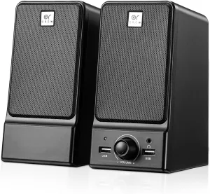 OROW USB Computer Speakers,Hi-Fi Stereo PC Speakers,16W Desktop Speaker,Built-in DSP Sound Chip, Deep Bass&Pure Vocal,Laptop Speakers with Headphone Jack(S203)