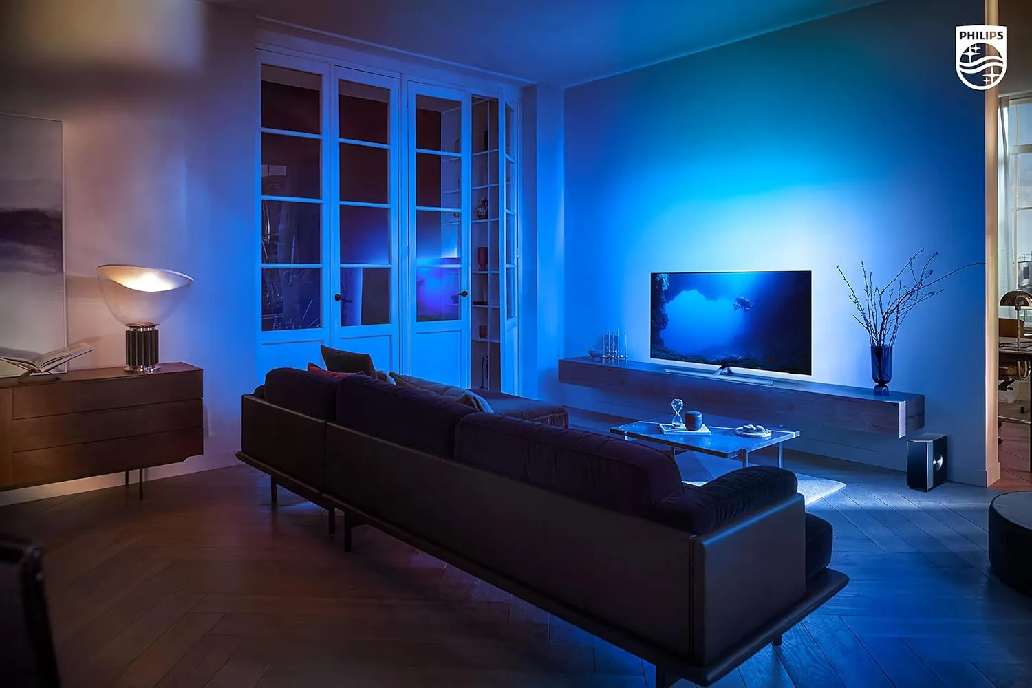 PHILIPS Fidelio FW1 Wireless Subwoofer for TV,Rich Bass Sound with DTS Play-Fi,Dual Passive-Radiator,420W Large Output,Smart Pairs,RCA Connection,Perfect for Movie and Music,Head-Turning Looks,Black