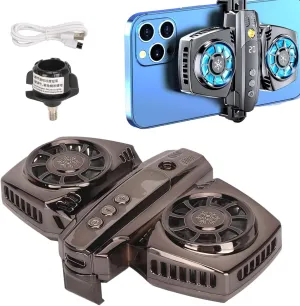 Phone Cooler, Cellphone Radiator with Dual Cooling Chip, Portable Radiator for 2.6-3.5Inch Smartphones, Low Noise Cooling Fan for Tiktok Live Streaming, Outdoor Vlog, Gaming