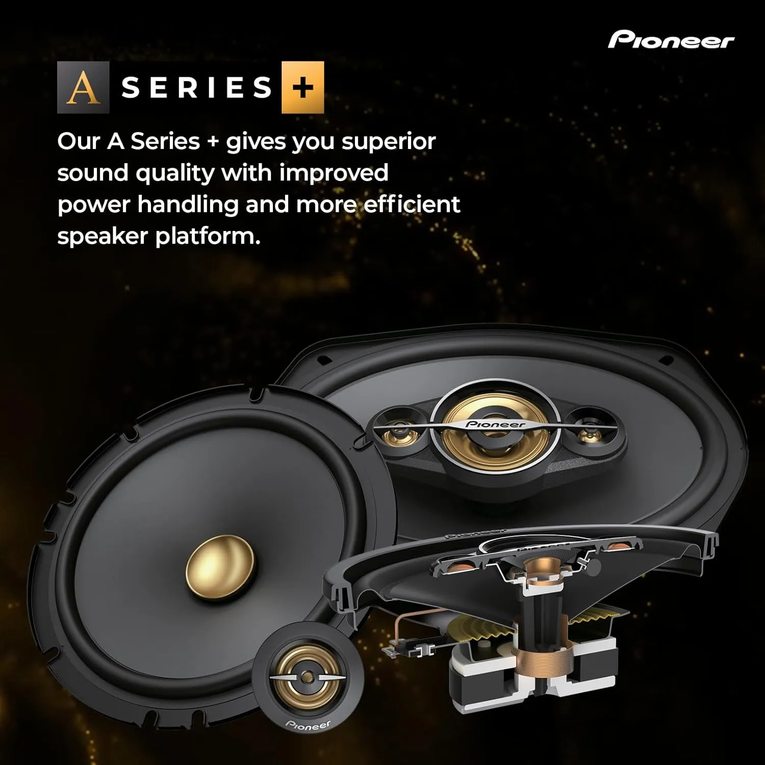 Pioneer TS-A6991F, 5-Way Coaxial Car Audio Speakers, Full Range, Clear Sound Quality, Easy Installation and Enhanced Bass Response, Deep Basket 6 x 9 Oval Speakers